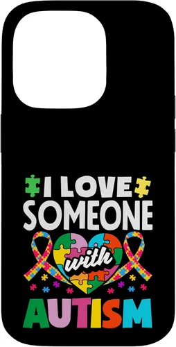 Vista 17 de Love Someone with Autism Awareness Puzzle Piece Ribbon Case for iPhone 16