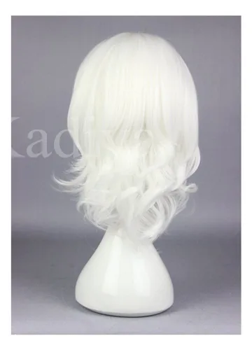 Vista 5 de Kadiya - Pelucas de pelo sintético para niñas, color blanco