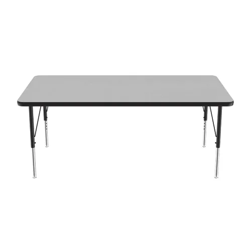 Vista 4 de Correll - Mesa de actividades rectangular Econoline de 30 x 60 pulgadas, parte superior de melamina de granito gris, altura ajustable