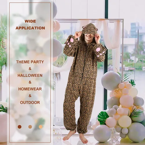 Vista 7 de Unisex Adult Onesie Animal Pajamas for Halloween Cosplay Women Girl Men Boy Sleepwear Homewear