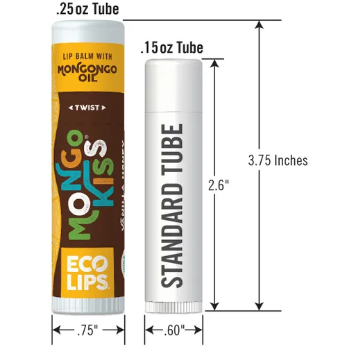 Vista 8 de Eco Lips - Bálsamo labial Mongo Kiss - Paquete de 6 (6 tubos) por Eco Lips 100% orgánica cera de abeja y manteca de cacao para el cuidado