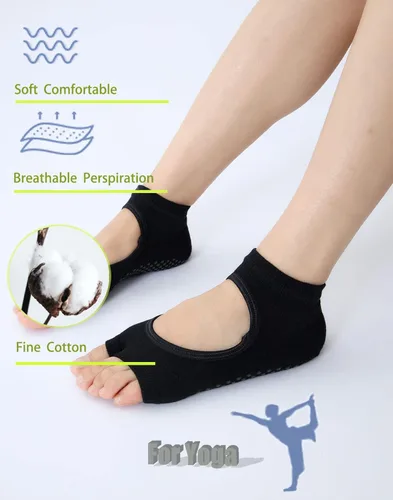 Vista 3 de LEMON GIRL 23 pares de calcetines de yoga antideslizantes para mujer, calcetines de pilates sin dedos, ideales para yoga, pilates, EE. UU. 5-9.5