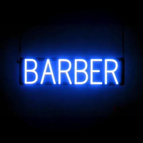 Vista 22 de SpellBrite Letrero LED Neon BARBER SHOP para negocios - Blanco, 24" x 15