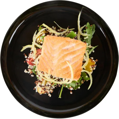 Vista 13 de Restaurantware Platos de fiesta de 7 x 7 pulgadas, 100 platos desechables de plástico para postre, platos redondos de plástico negro resistente