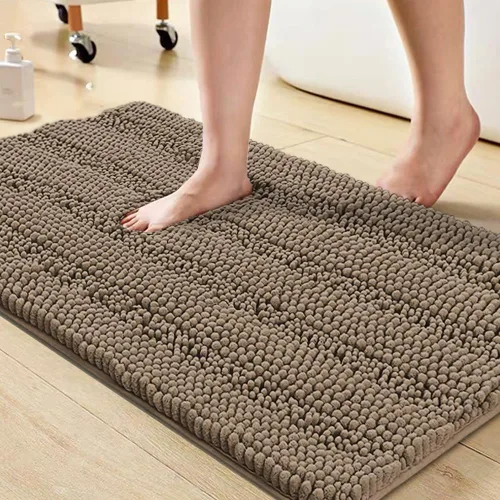 Vista 24 de Turquoize Alfombra de baño de chenilla de lujo para baño, extra absorbente, alfombra de ducha de microfibra antideslizante para baño, alfombra Aqua