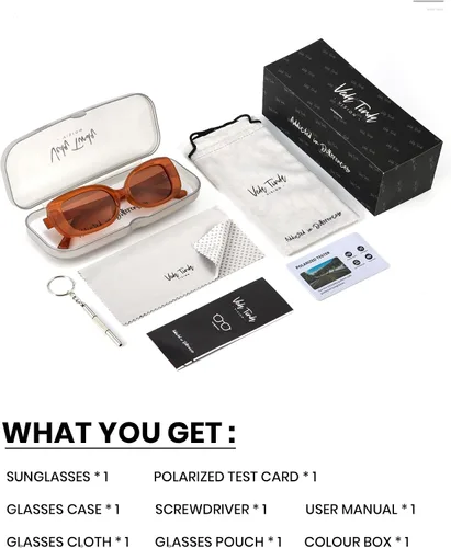 Vista 6 de Veda Tinda Vision Rectangle Sunglasses for Womens Trendy 90s Y2K Cool Retro Square Polarized Sunglasses Lens UV Protection