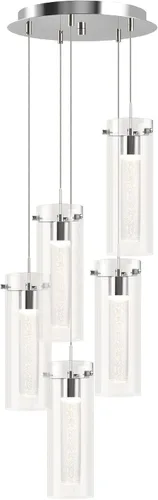 Vista 9 de hykolity Luz colgante de cristal de burbuja de 1 luz, lámpara LED regulable