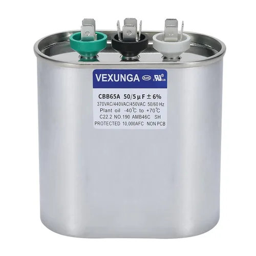 Vista 48 de VEXUNGA Capacitor Dual de Arranque Redondo A/C de 50/5 uF 50+5 MFD 370VAC o 440VAC CBB65 CBB65B Capacitores de Aire Acondicionado para Motor