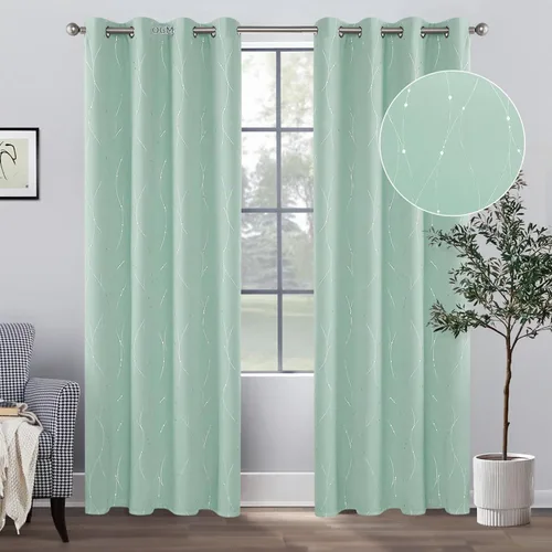 Vista 7 de BUHUA - Paneles de cortina opacas para sala de estar, cortinas con aislamiento térmico, cortinas de ventana para dormitorio, 72 pulgadas de largo