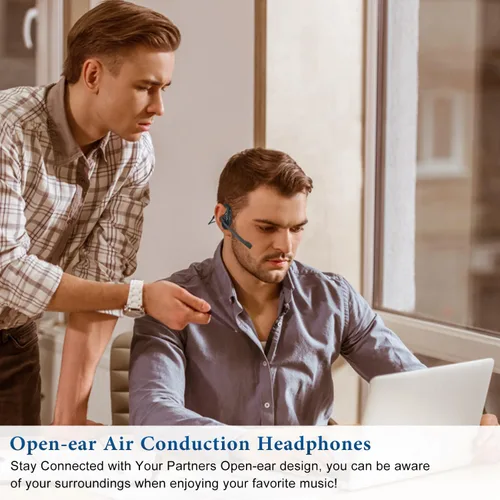 Vista 2 de BANIGIPA G2 Cyan - Auriculares inalámbricos Bluetooth con micrófono con cancelación de ruido, 270 giratorios, cómodos, batería de larga duración