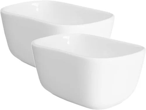 Vista 11 de Sizikato Tazón de la bolsa de té del sostenedor del paquete del azúcar de la porcelana blanca pura, 5 onzas
