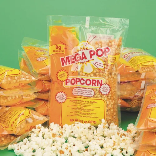 Vista 2 de Mega PopA Kit de maíz, aceite y sal para hacer palomitas de maíz con un hervidor de 8 onzas (caja de 24)