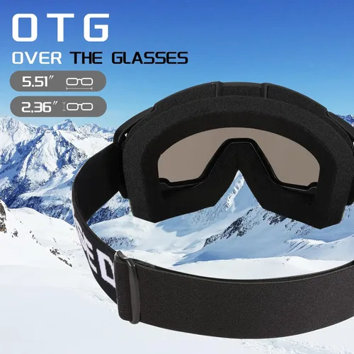 Vista 4 de FEISEDY Ski Goggles, OTG Snow Sport Goggles for Men, Women & Youth B2961 Azul Plata Vlt 18%