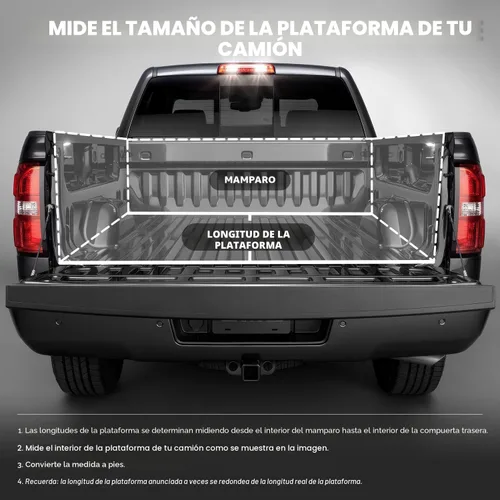 Vista 7 de DNA Motoring TTC-RU-033 - Cubierta enrollable de vinilo suave para plataforma de camioneta compatible con Silverado Sierra 1500 2500 3500 & HD