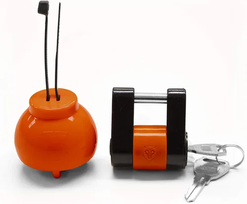 Vista 2 de Rightline Gear Cerradura de enganche antirrobo para remolque con bola acopladora, cerradura de bola de remolque para remolques sin enganche