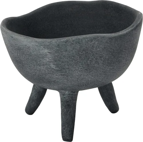 Vista 9 de Creative Co-Op - Maceta de terracota estilo bohemio con borde orgánico, color gris pardo mate