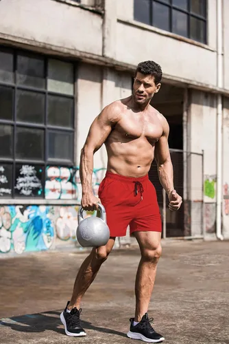 Vista 3 de COOFANDY Pantalones cortos deportivos para correr para hombre de 5 pulgadas, paquete de 2 pantalones cortos de entrenamiento para gimnasio