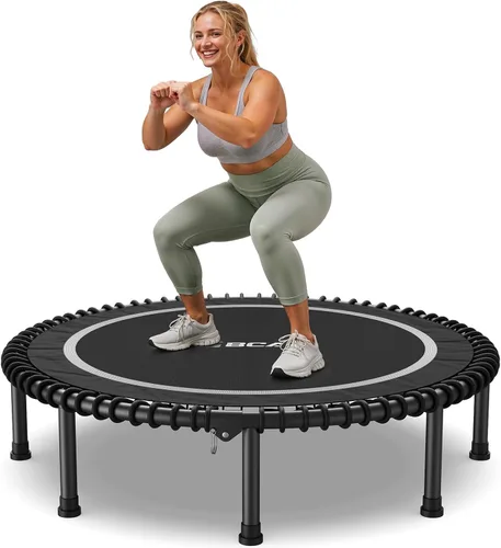 Vista 10 de BCAN 450/550LBS Mini Rebounder Trampoline for Adults, 40"/48" Foldable Fitness Trampoline with Bungees, Quiet & Stable Exercise Trampoline