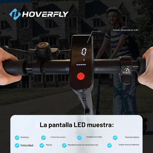 Vista 4 de HOVERFLY Electric Scooter for Adults, Max 10/18Miles & 15.5Mph Speed negro oscuro