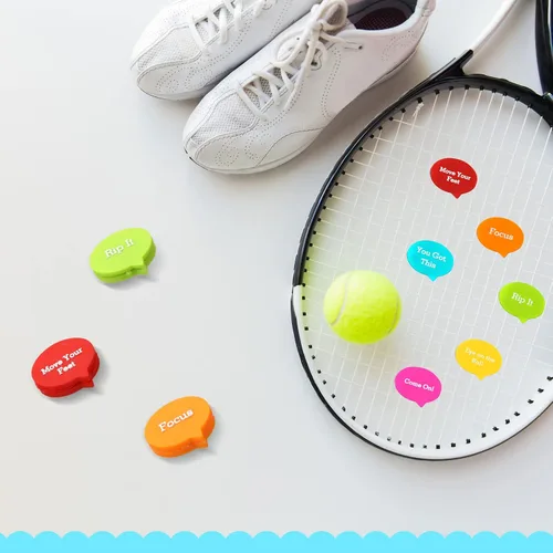 Vista 7 de Sosation 24 piezas de amortiguador de vibraciones de tenis colorido para raqueta de tenis para mujeres y hombres, accesorios de equipo, 6 estilos