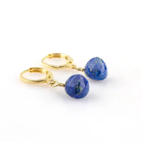 Vista 31 de Aretes de aro de cristal afganita natural Piedras afganas de alto grado Aretes chapados en plata Gota lisa Joyas de piedras preciosas hechas