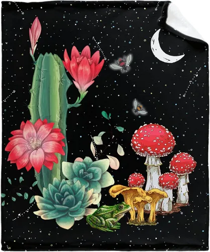 Vista 11 de Manta de hongos, ultra suave, cálida y ligera, de franela de forro polar con microhongos, para cama, sofá, regalo de viaje, decoración de hongos