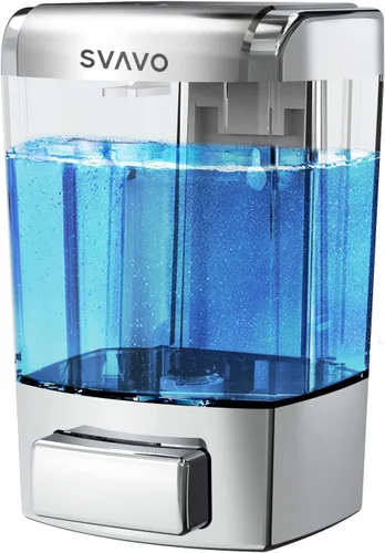 Vista 9 de SVAVO Dispensador de Jabón Montado en Pared Dispensador Manual de Jabón para Cocina y Baño Dispensador de Jabón de Mano Recargable para Contenedores