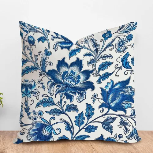 Vista 9 de ArogGeld Chinoiserie - Funda de almohada decorativa con diseño de pájaro y pájaro azul con flores y pájaros asiáticos, funda de cojín decorativa