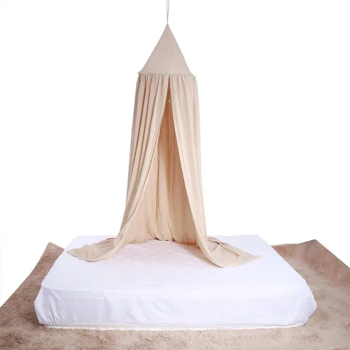 Vista 6 de Zerodis Toldo de cama para niños, estilo romántico, caqui, 94.5 x 19.7 x 106.3 pulgadas