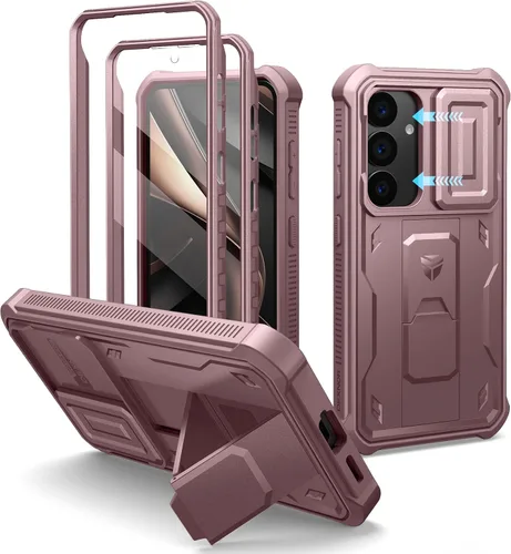 Vista 60 de Dexnor Funda para Samsung Galaxy S24 con Cubierta Deslizante Integrada para Cámara y Protector de Pantalla y Soporte, Funda Resistente a los Golpes