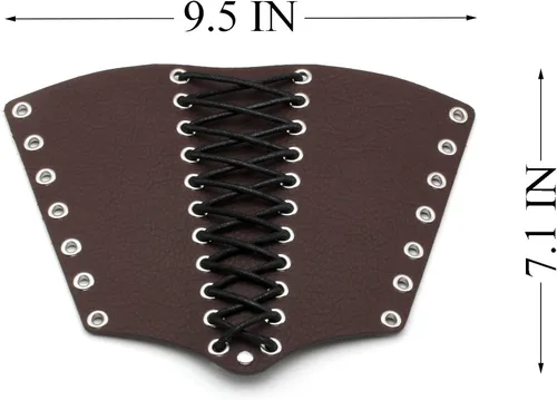 Vista 17 de MILAKOO 2 unids hombre negro cuero ancho guantelete pulsera de sujeción brazo armadura brazalete ajustable
