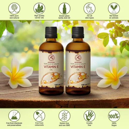 Vista 3 de Aceite de vitamina E 6.8 fl oz - Tocoferol - 100% natural y puro - rico en vitamina E - Aceite antienvejecimiento contra arrugas de todo tipo