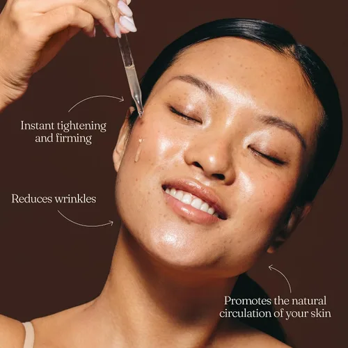 Vista 2 de Babyface Suero de apriete instantáneo, extra fuerte 8% DMAE para un máximo ajuste, refinación de poros, reafirmante facial, antienvejecimiento.