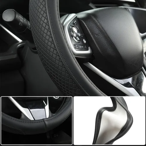 Vista 4 de West Llama Funda para volante de automóvil para Ford F-150, F-250, F-350, Expedition (Negro, tamaño grande)