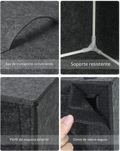 Vista 6 de Cat Cave - Escondite grande de casa de 13 pulgadas para gatos de interior, cama de fieltro con almohada en el interior, caja de cubo, cama cubierta