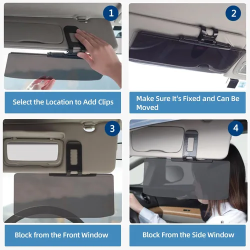 Vista 7 de Extensor de visera solar – Bloqueador solar para coche – Extensor de visera de coche antirreflejo no polarizado – Extensión de visera de coche