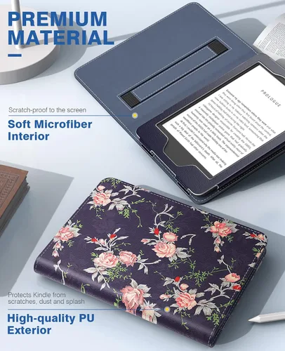 Vista 5 de MoKo Funda compatible con Kindle de 6 pulgadas (11.ª generación, versión 2022)/Kindle (10ª generación, 2019)/Kindle (8ª generación, 2016), carcasa