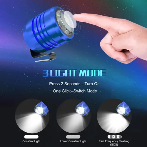 Vista 2 de 2 faros delanteros recargables compatibles con zuecos, luz ajustable para zapatos, linternas accesorios para niños y adultos, sandalias de clip, Azul