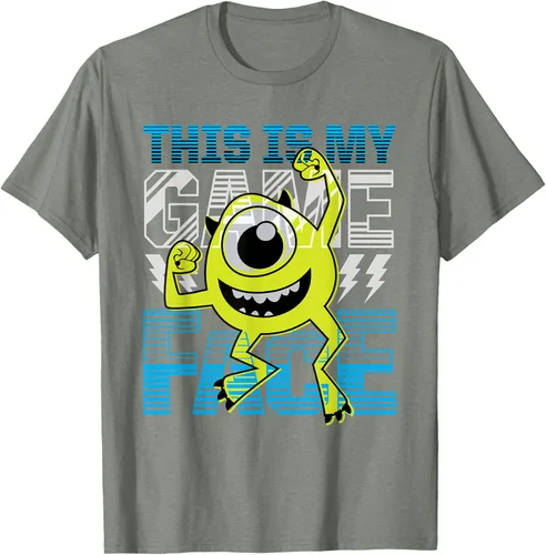 Vista 34 de Disney Pixar Monsters Inc. Mike Wazowski Game Face Camiseta Negro