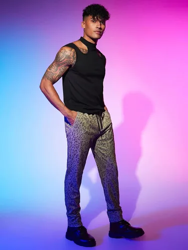 Vista 6 de GORGLITTER Camiseta sin mangas con cuello alto falso para hombre