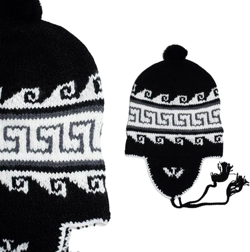 Vista 2 de Gamboa Gorro de alpaca para hombres y mujeres, gorra con orejeras para invierno, sombrero peruano