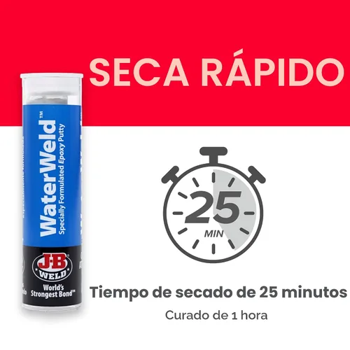 Vista 2 de J-B Weld 8277 2-Oz. Masilla Epoxi Waterweld Auto, 0, 2 onza, Blancuzco