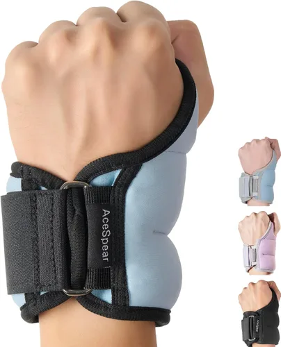 Vista 9 de AceSpear - Pesas de muñeca con cierre de bucle para pulgar para hombres y mujeres, 1 libra * 2, 2 libras * 2, 3 libras * 2, pesas de tobillo