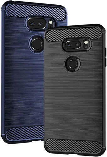 Vista 6 de Funda de teléfono para LG V35 ThinQ V30 Plus con protector de pantalla de vidrio templado, accesorios delgados, funda protectora de silicona