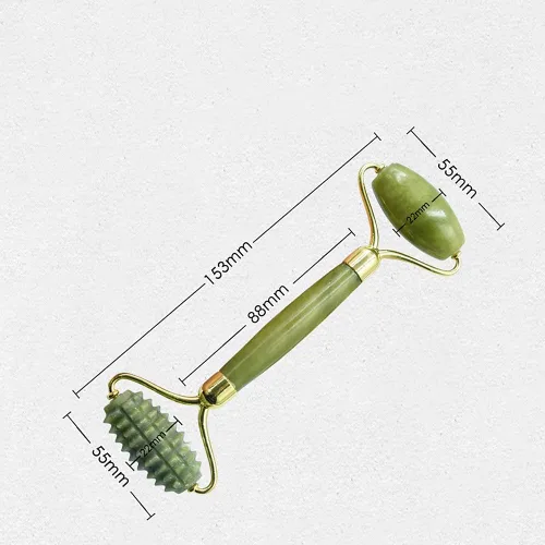 Vista 2 de Rodillos de jade para belleza facial y masaje de ojos, masajeador facial para arrugas antienvejecimiento y rejuvenecimiento de la piel, rodillo