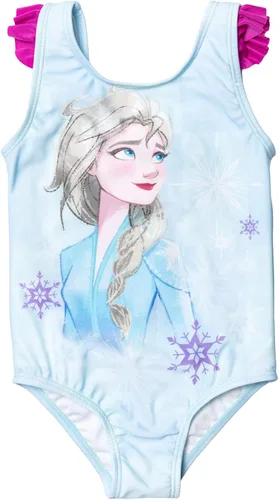 Vista 3 de Disney Frozen Elsa Anna - Conjunto de traje de baño falda de bikini de una pieza