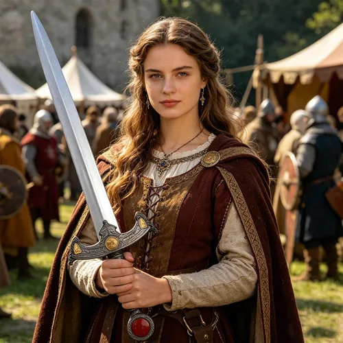 Vista 7 de HOTTERCOS Espada medieval de caballero falsa de espuma vikinga para cosplay