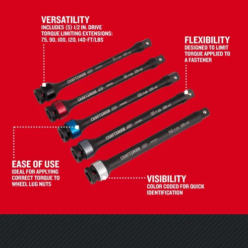 Vista 6 de CRAFTSMAN Extensión de par, automoción, juego de 5 piezas (CMMT98356)