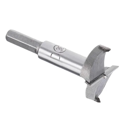 Vista 13 de Forstner Broca - Broca de carburo de tungsteno de 0.98 pulgadas para muebles de madera, bisagra, carpintería, vástago redondo, gris