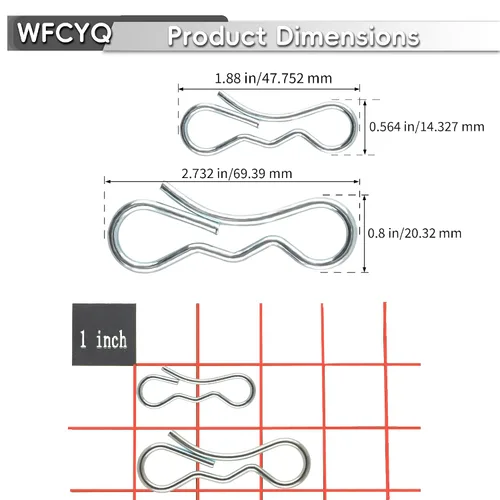 Vista 2 de Juego de clips de cubierta 8 194209 Bow Tie Lock Chaveta Pins 2 194208 Bow Tie Lock Chaveta Pin